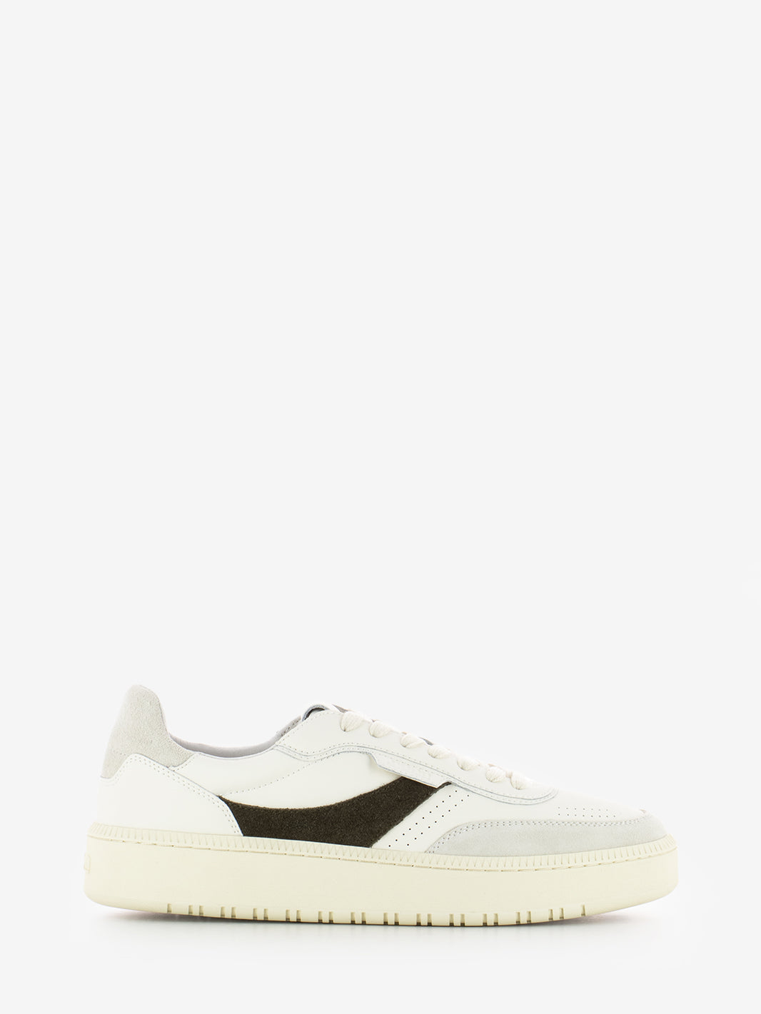 Sneakers leather suede offwhite / green
