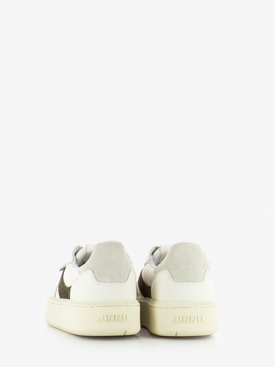 Sneakers leather suede offwhite / green