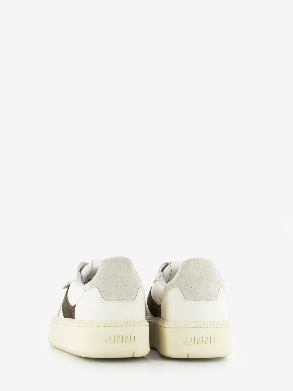 Sneakers leather suede offwhite / green