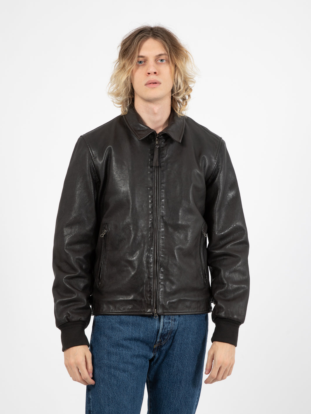 Dark brown leather jacket