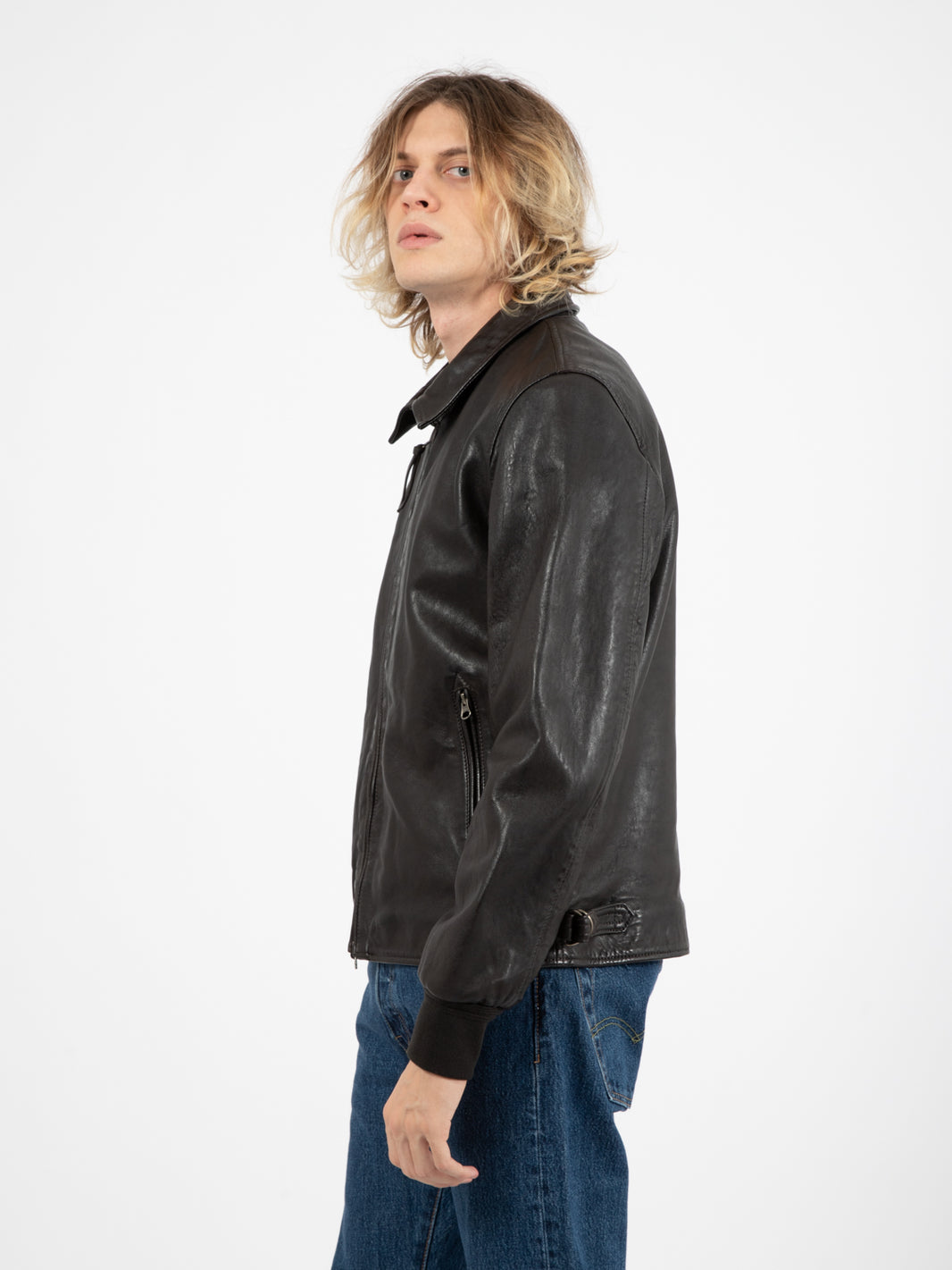 Dark brown leather jacket