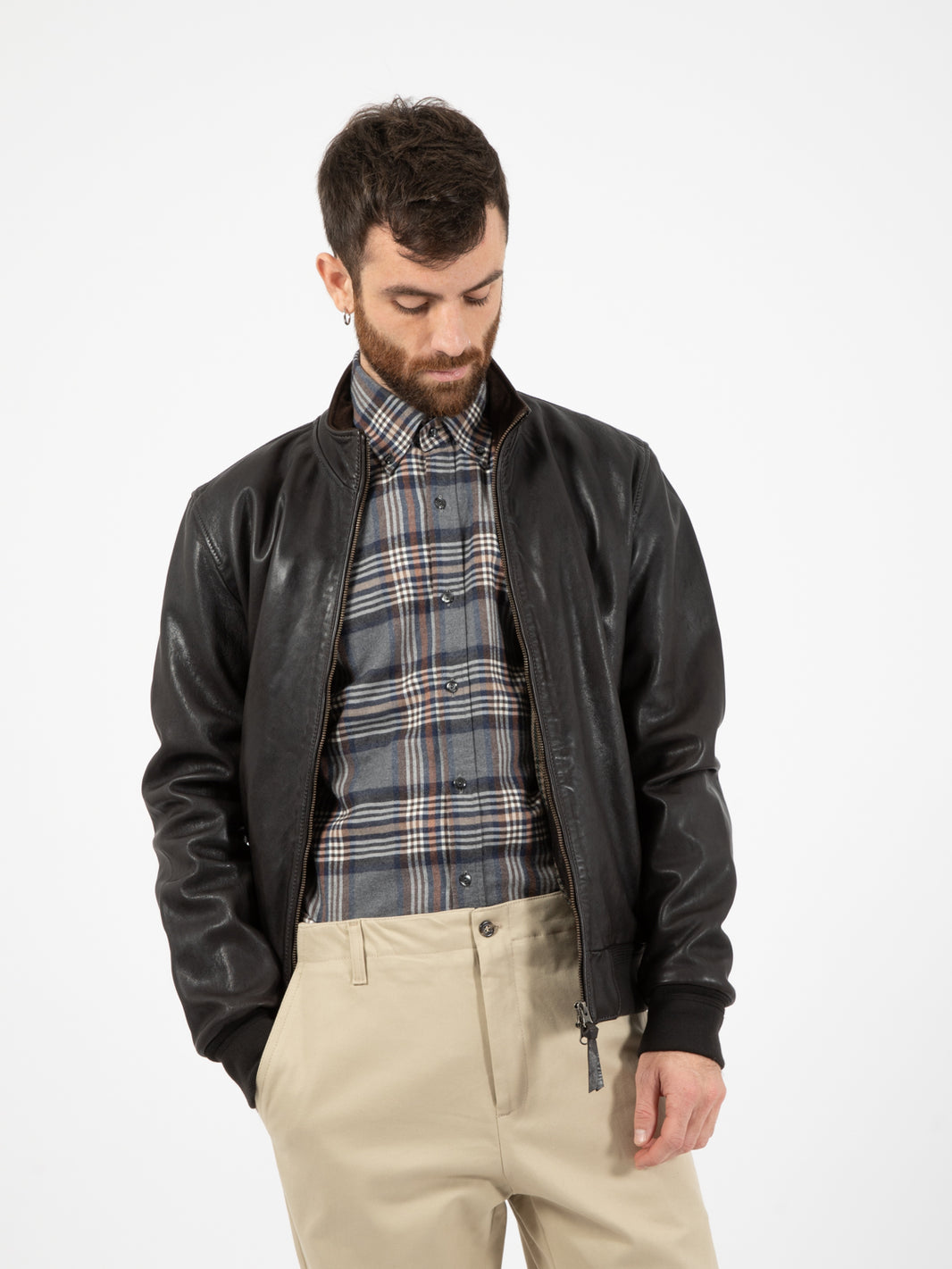 Dark brown leather jacket