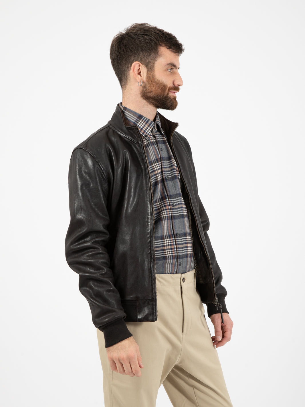 Dark brown leather jacket