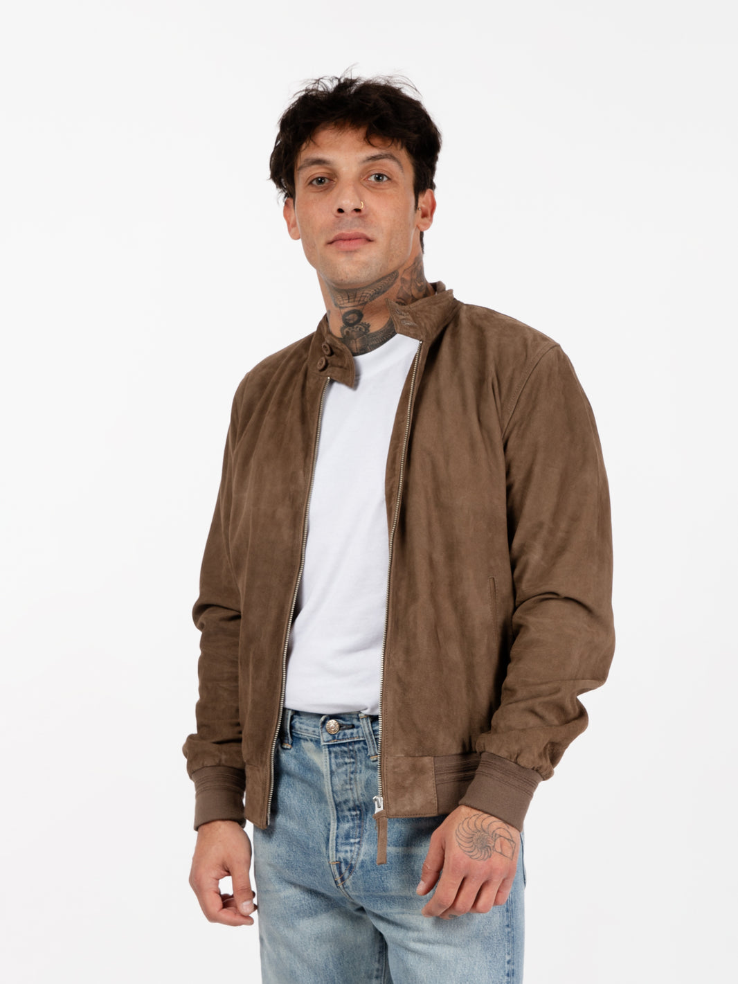 Stone grey suede jacket