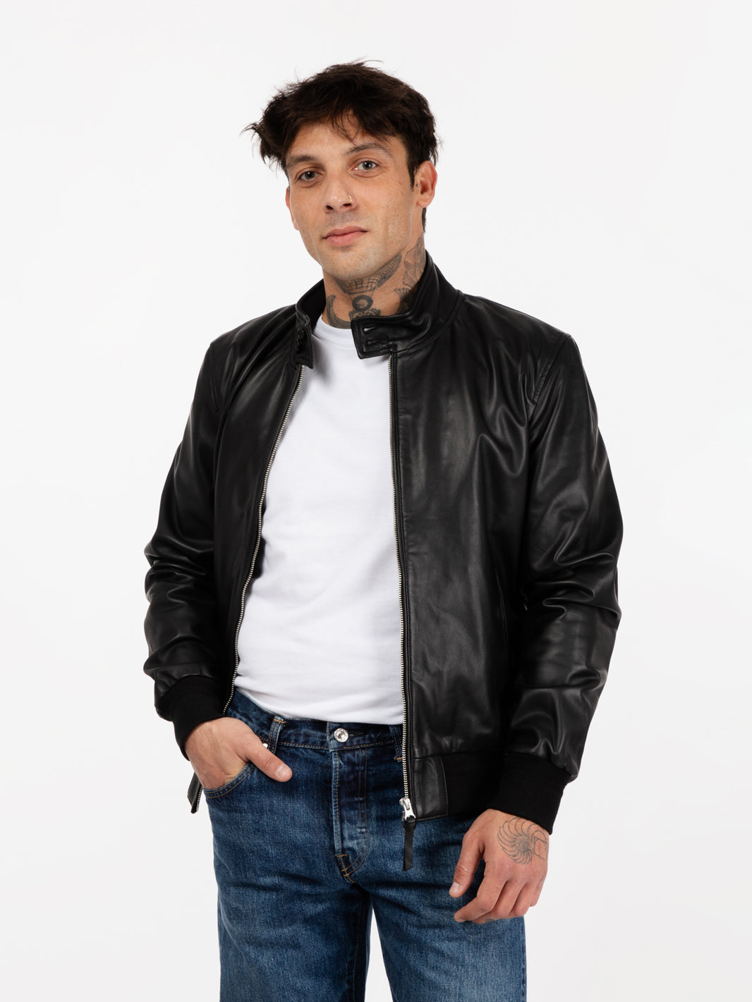 Black lined nappa jacket