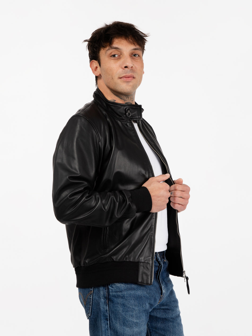Black lined nappa jacket