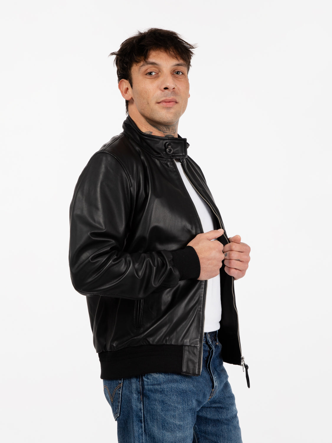Black lined nappa jacket
