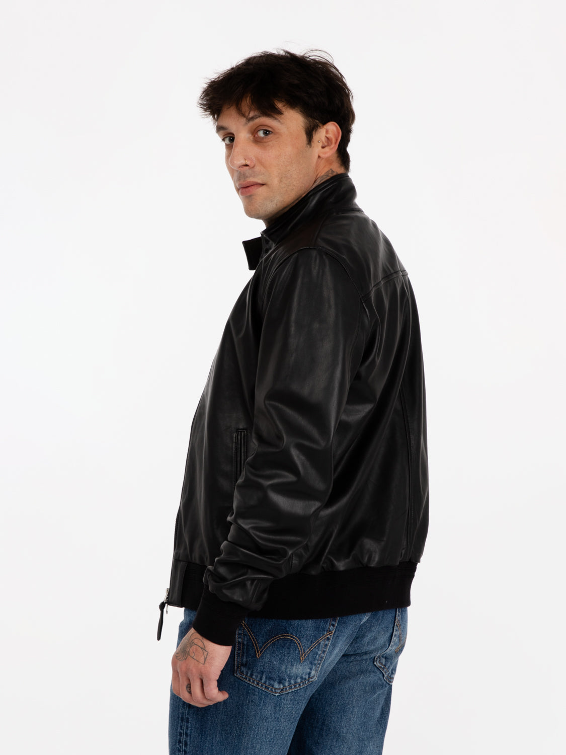 Black lined nappa jacket