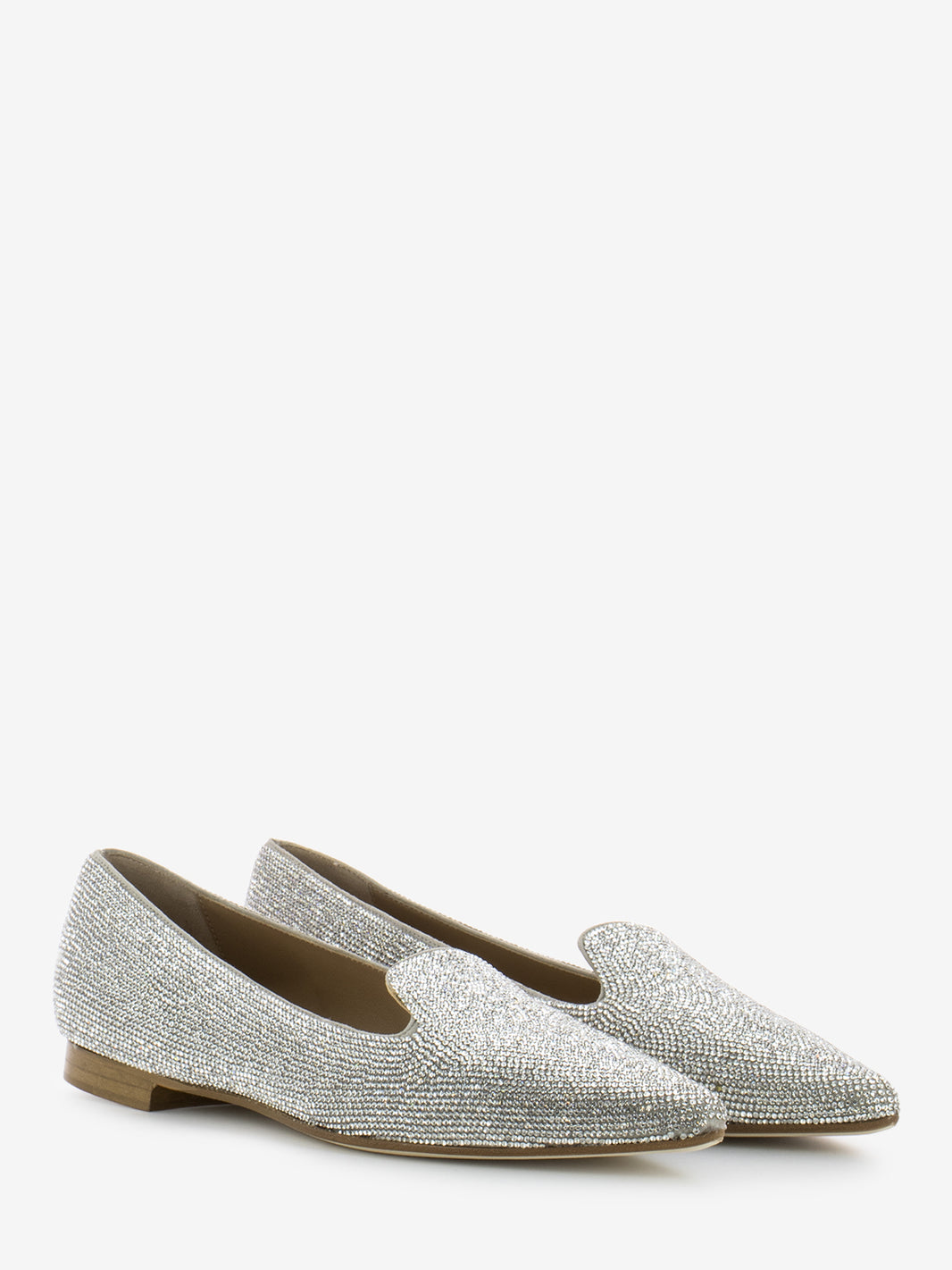 Crystal silver ballerinas
