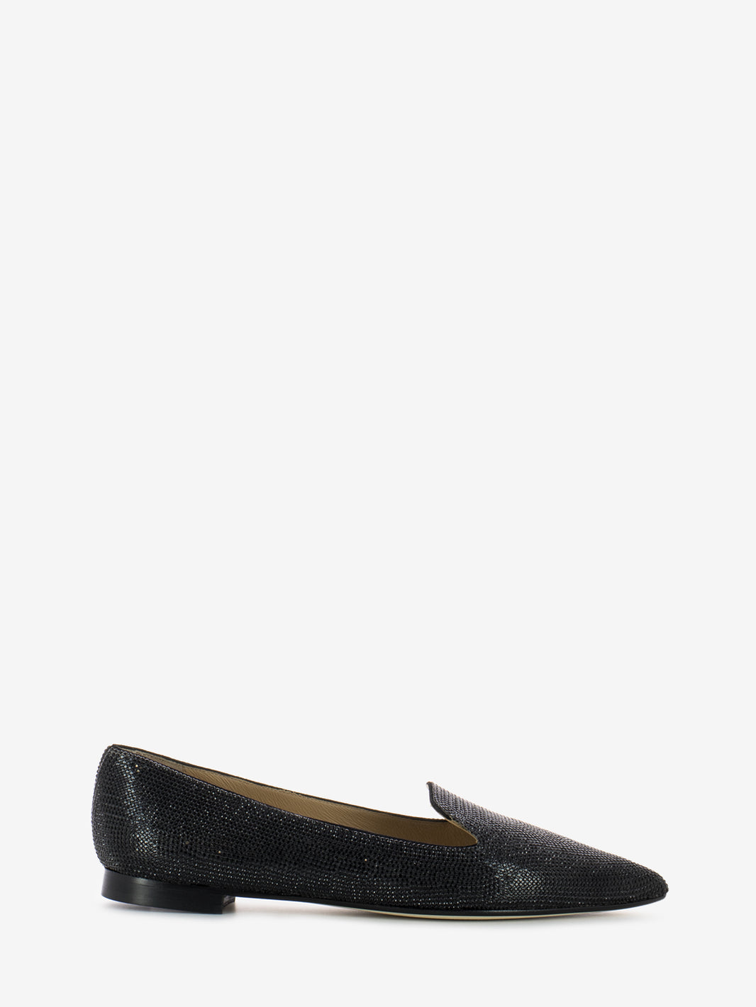 Black crystal ballerinas