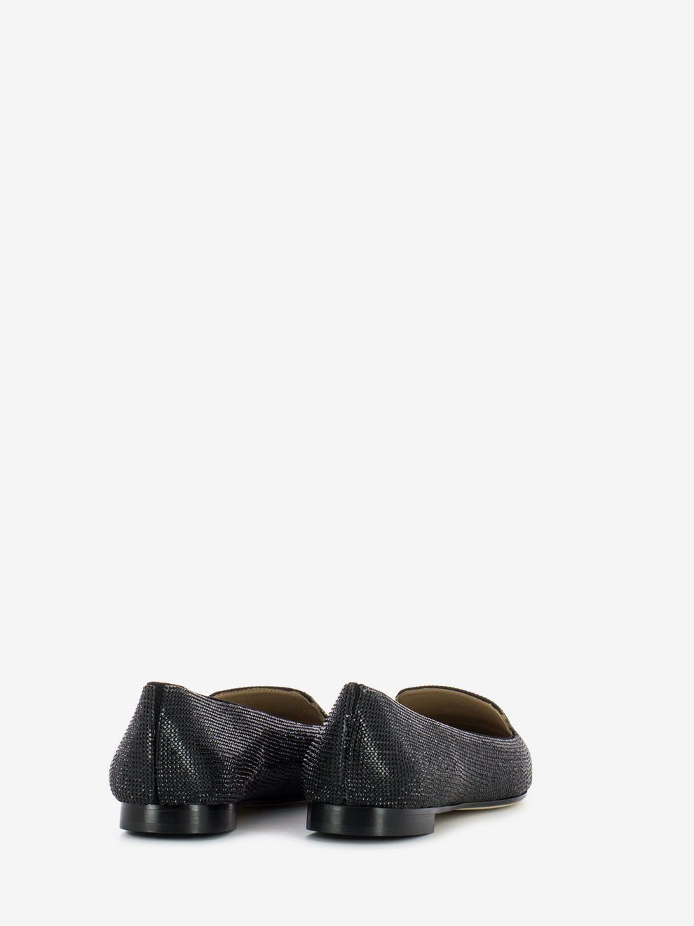 Black crystal ballerinas