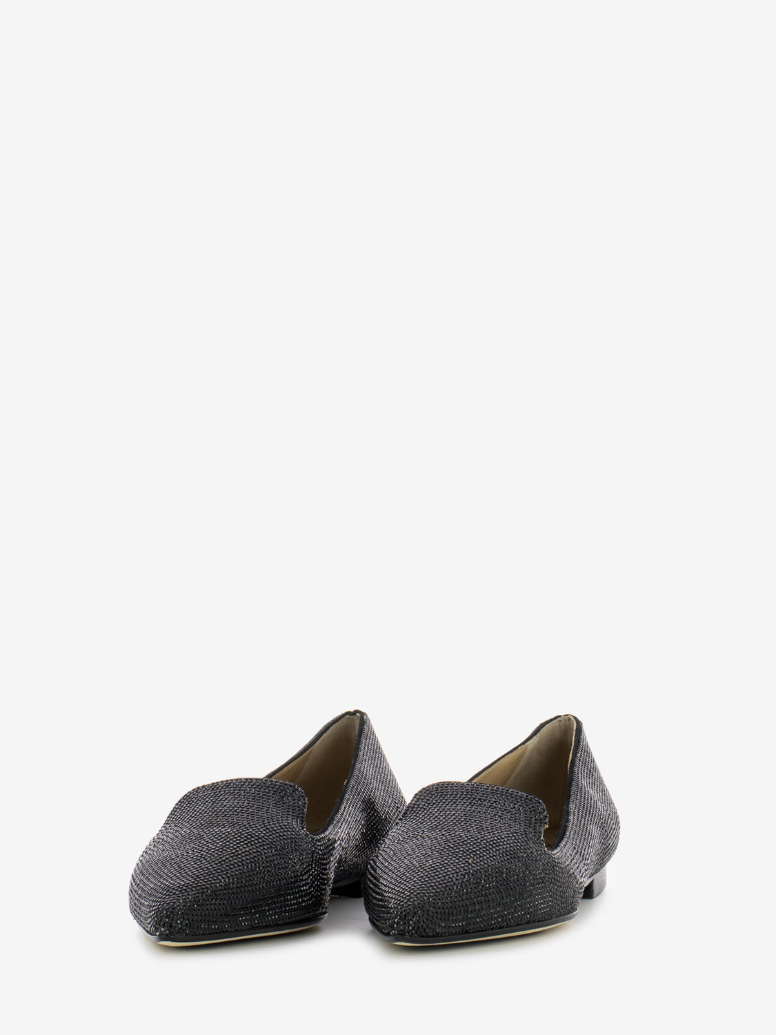 Black crystal ballerinas