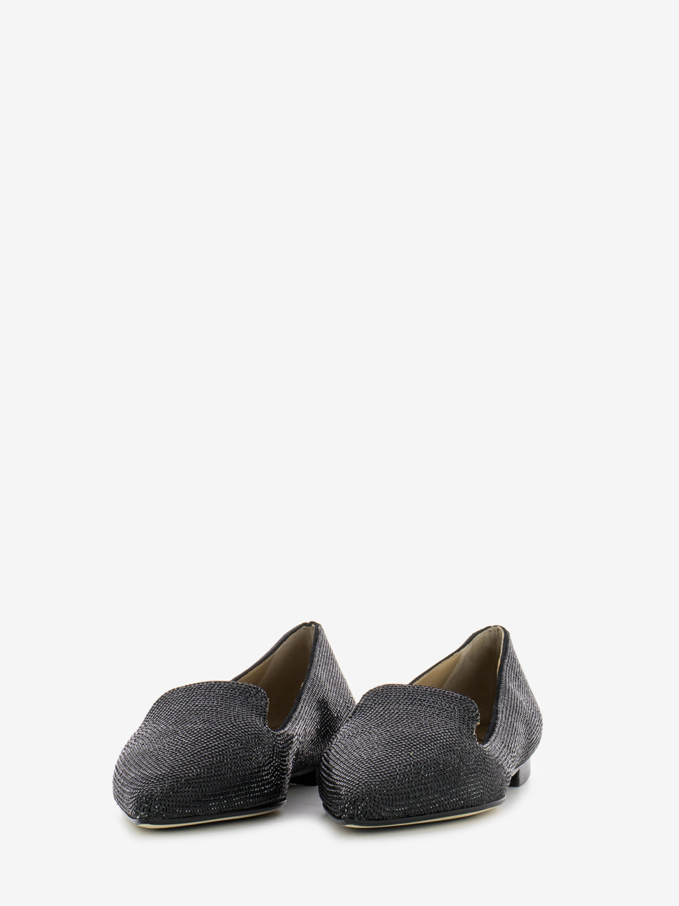 Black crystal ballerinas
