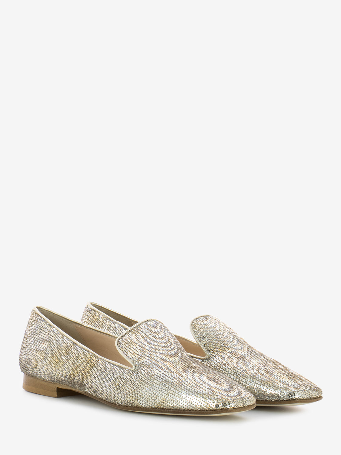 Platinum sequin ballerinas