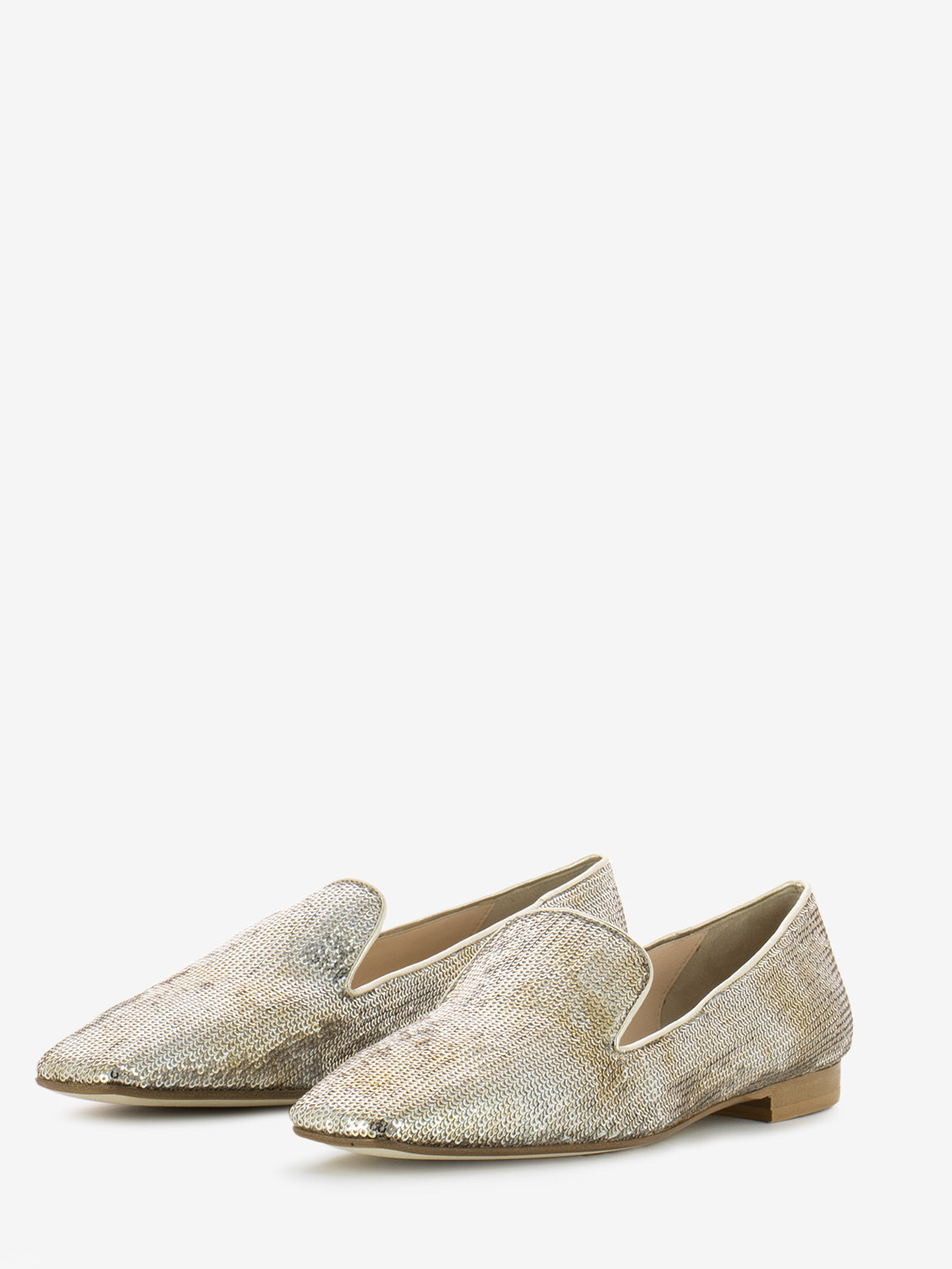 Platinum sequin ballerinas