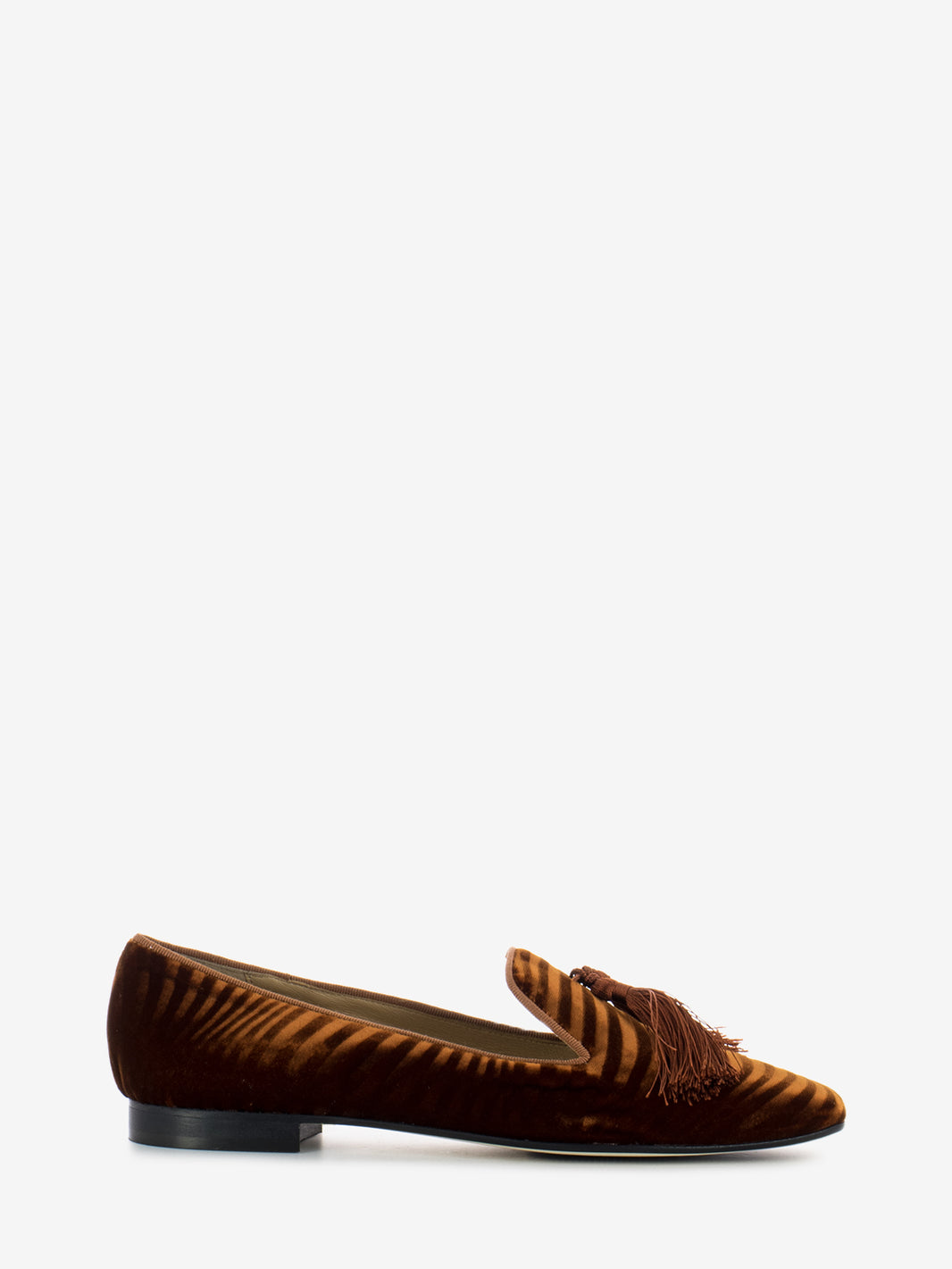 Orange velvet and leather friulane