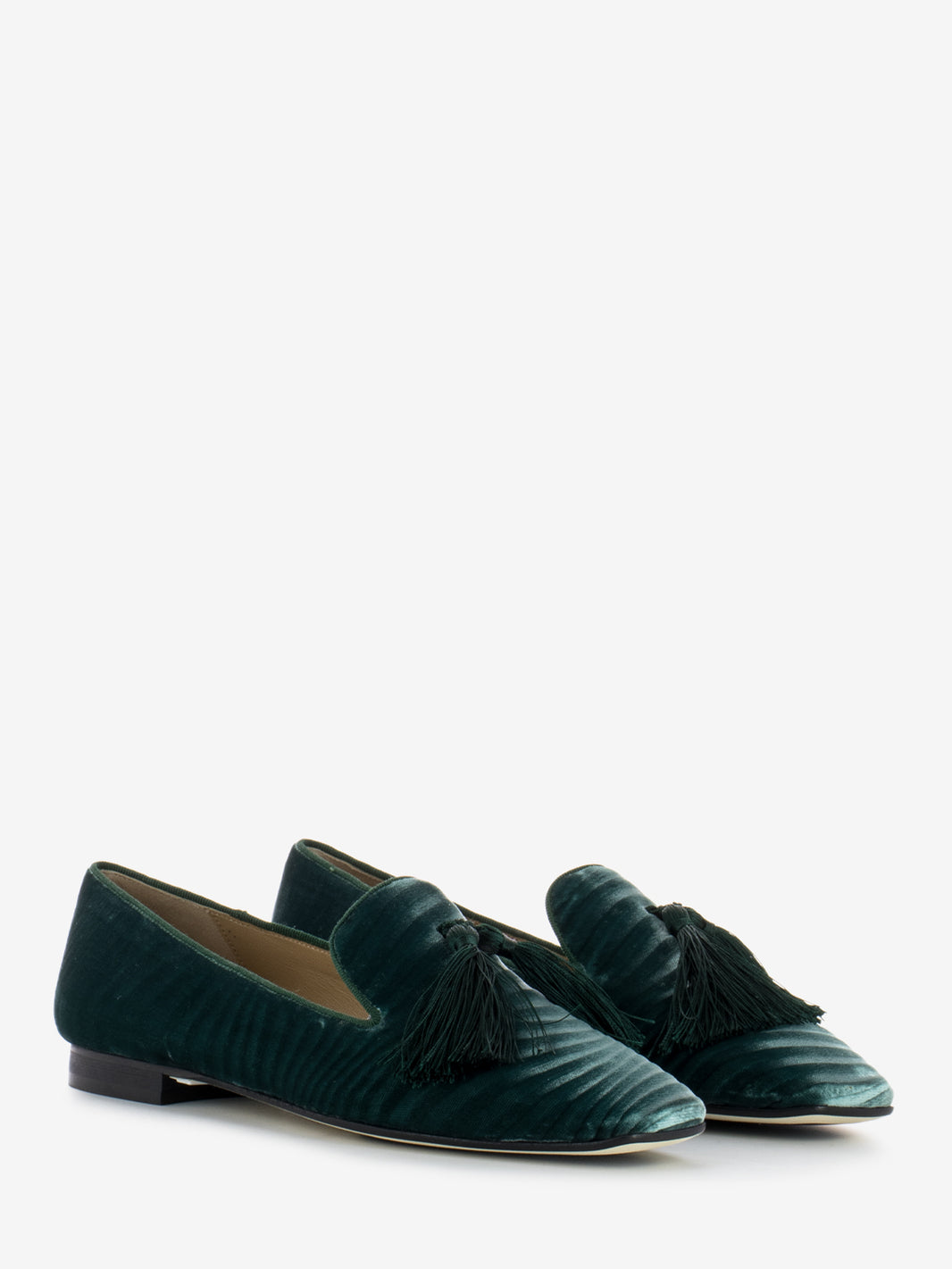 Friulane in velvet and petrol leather