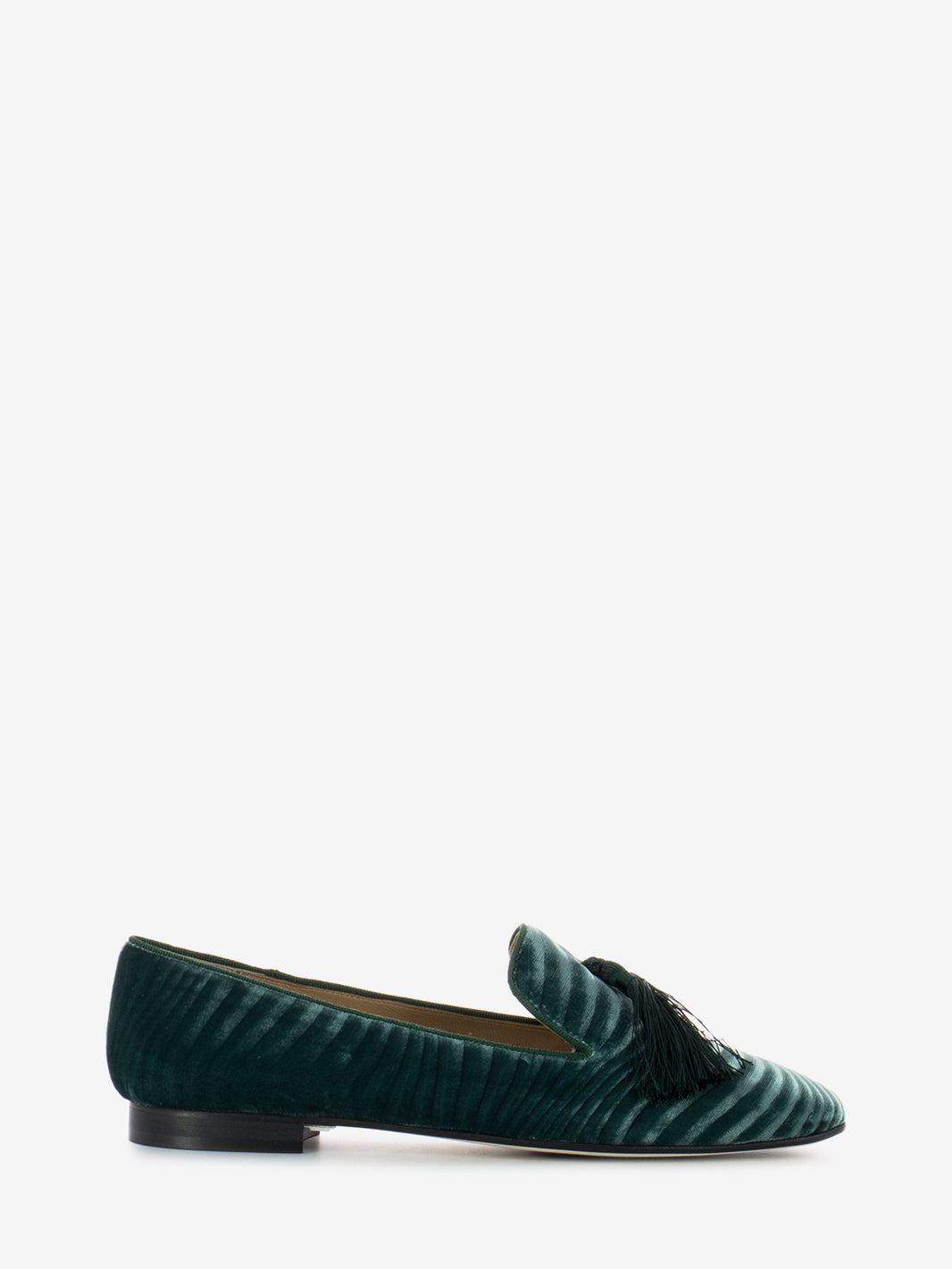 Friulane in velvet and petrol leather