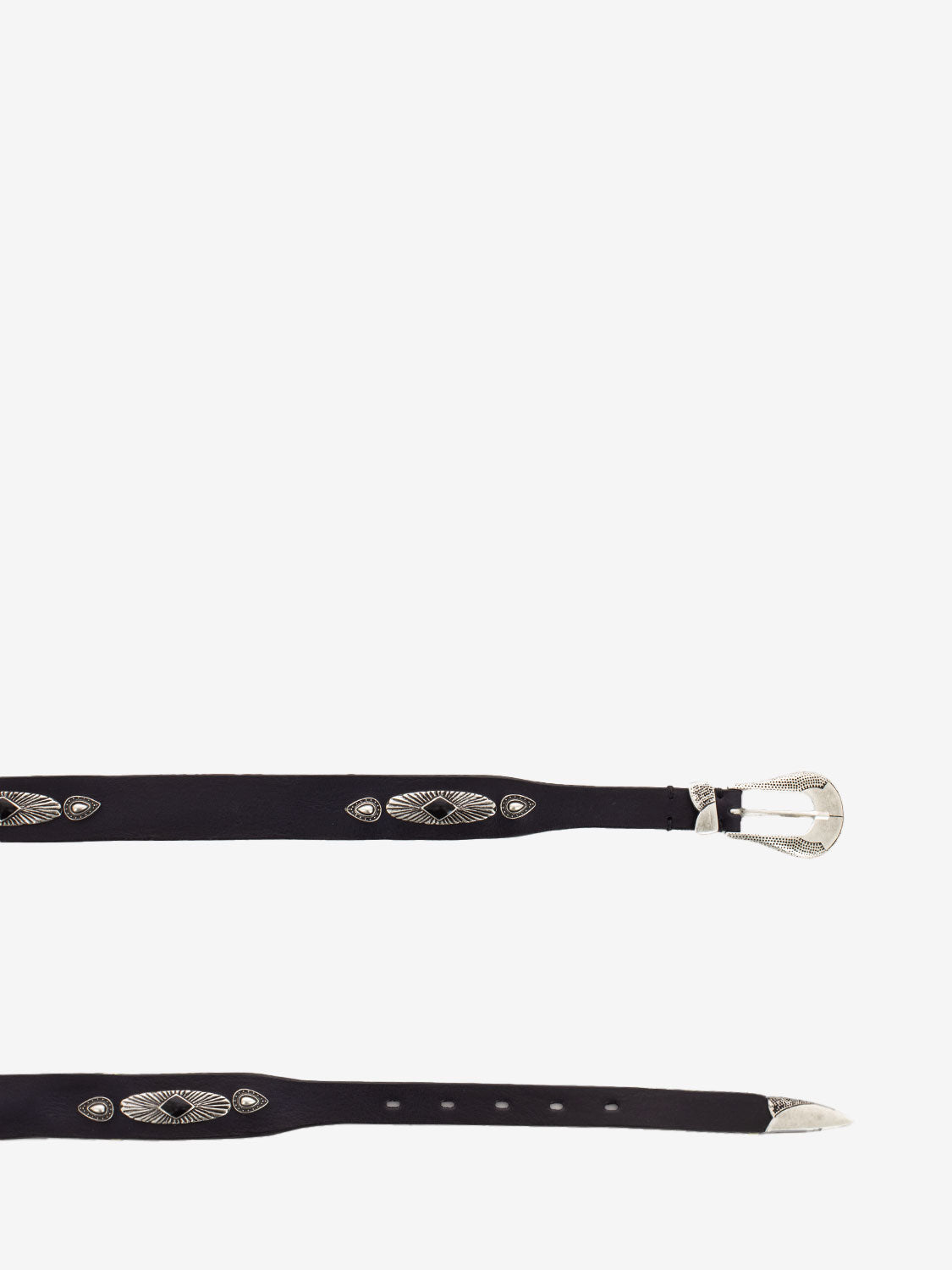 Cintura in cuoio con pietre nero