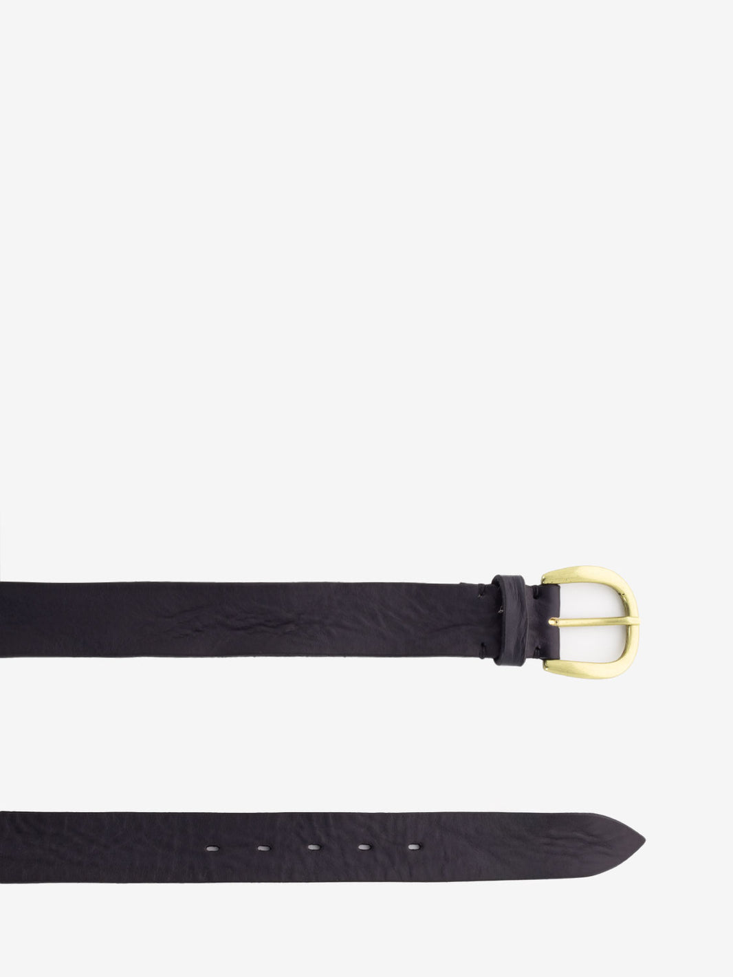 Black textured leather belt