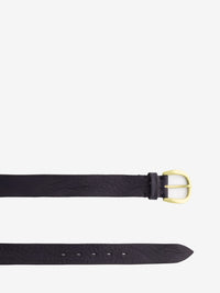 Black textured leather belt