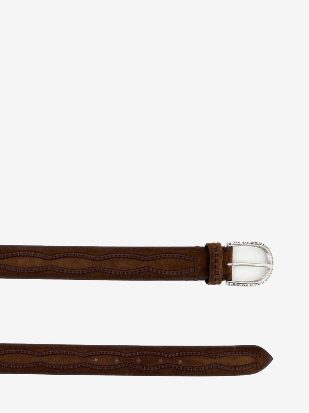 Cintura in suede con ricami moro