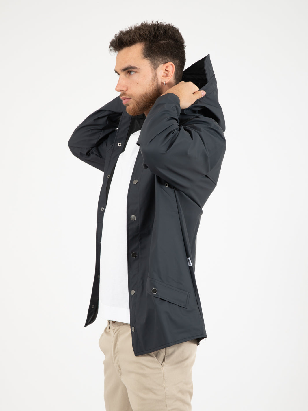 Giacca impermeabile con cappuccio navy