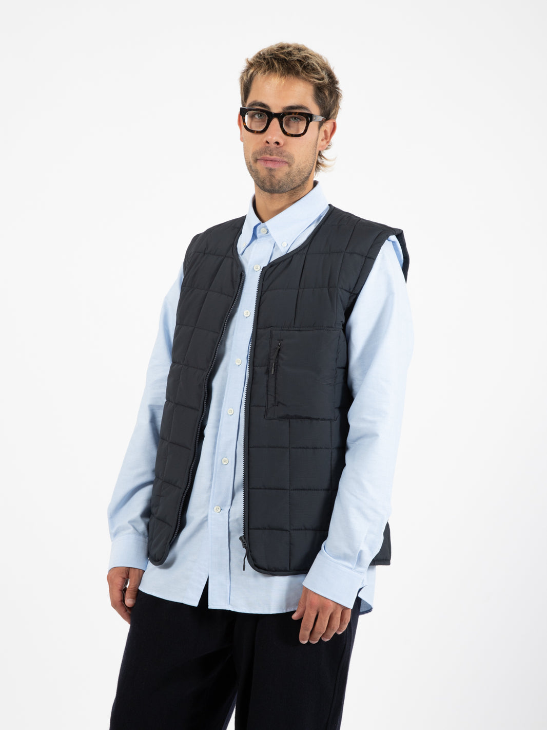 Navy Quilted Liner Vest