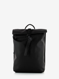 Mini black rolltop backpack