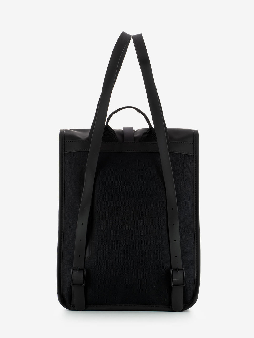 Mini black rolltop backpack