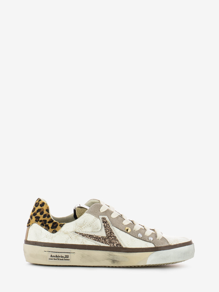 ARCHIVIO 22 - Sneakers Student #822 bianco / animalier