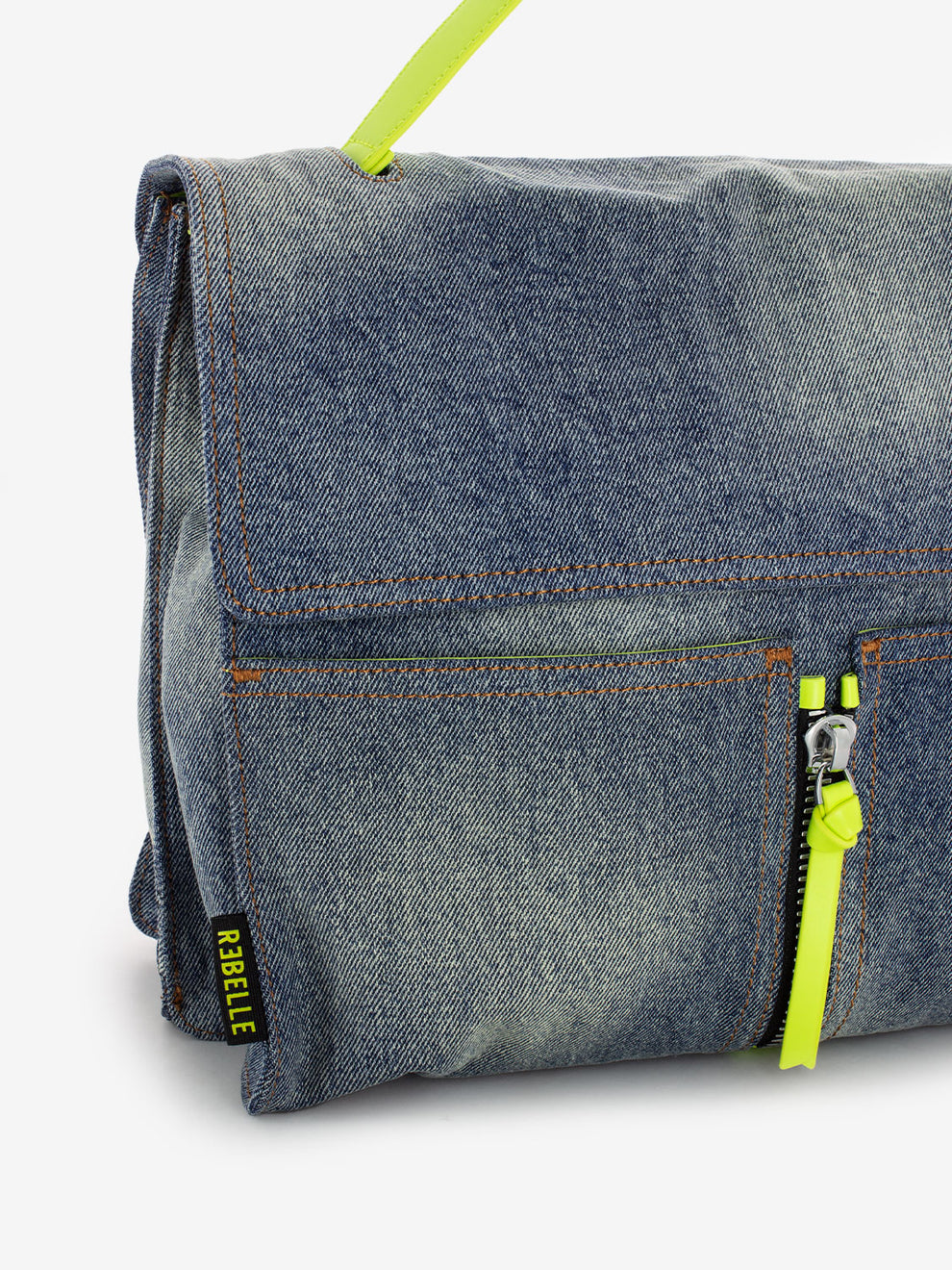 Borsa a cartella Clio denim / lime