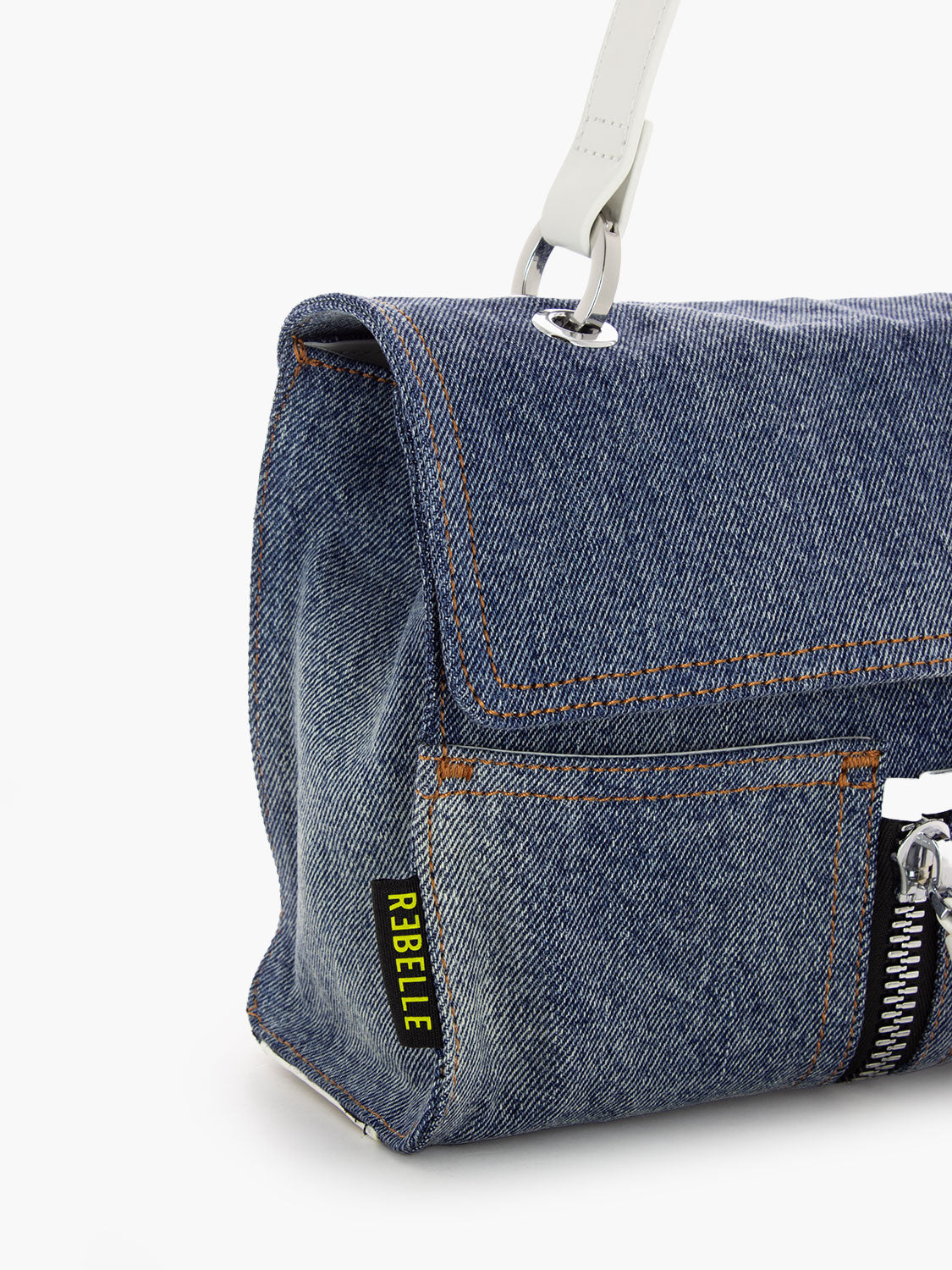 Borsa a mano Chloe denim / white