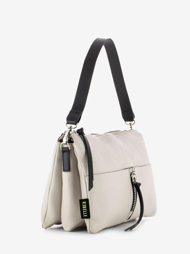 REBELLE - Borsa Athena crossbody M dollaro beige