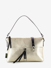 REBELLE - Borsa Athena crossbody M dollaro laminato Gold