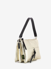 REBELLE - Borsa Athena crossbody M dollaro laminato Gold