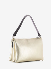 REBELLE - Borsa Athena crossbody M dollaro laminato Gold