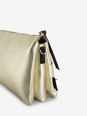 REBELLE - Borsa Athena crossbody M dollaro laminato Gold