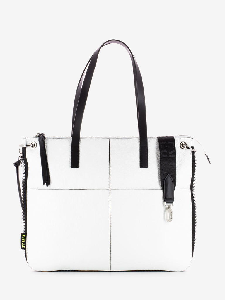 REBELLE - Borsa Cassandra shopping dollaro white