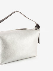 REBELLE - Borsa Hobo Giovanna dollaro laminato silver