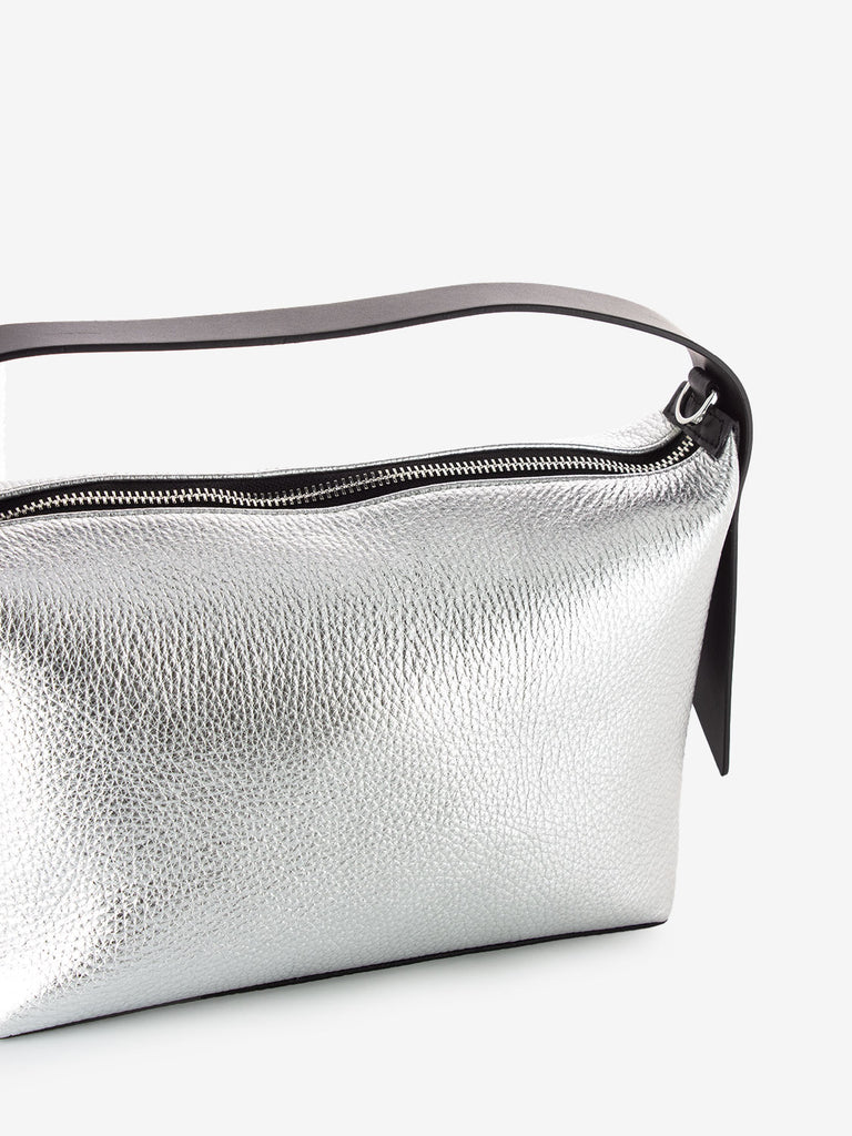 REBELLE - Borsa Hobo S Gilda dollaro laminato silver