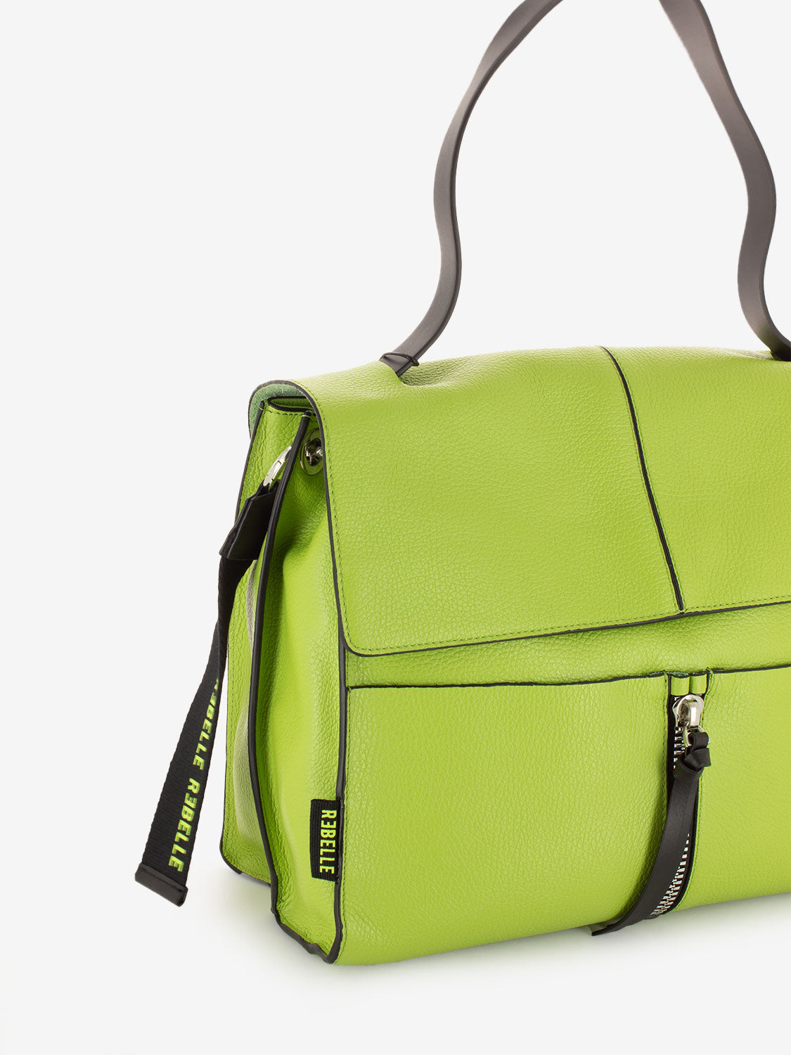Borsa satchel Clio L pelle verde