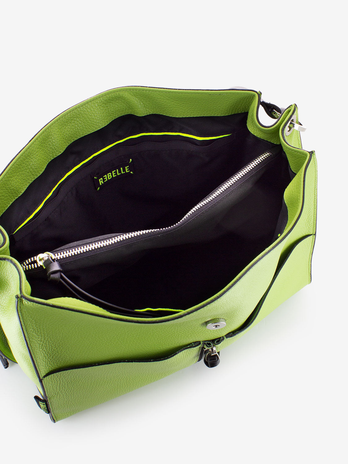 Borsa satchel Clio L pelle verde