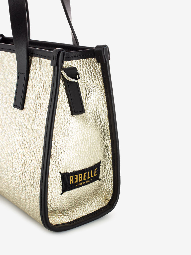 REBELLE - Borsa Virtus S dollaro laminato oro