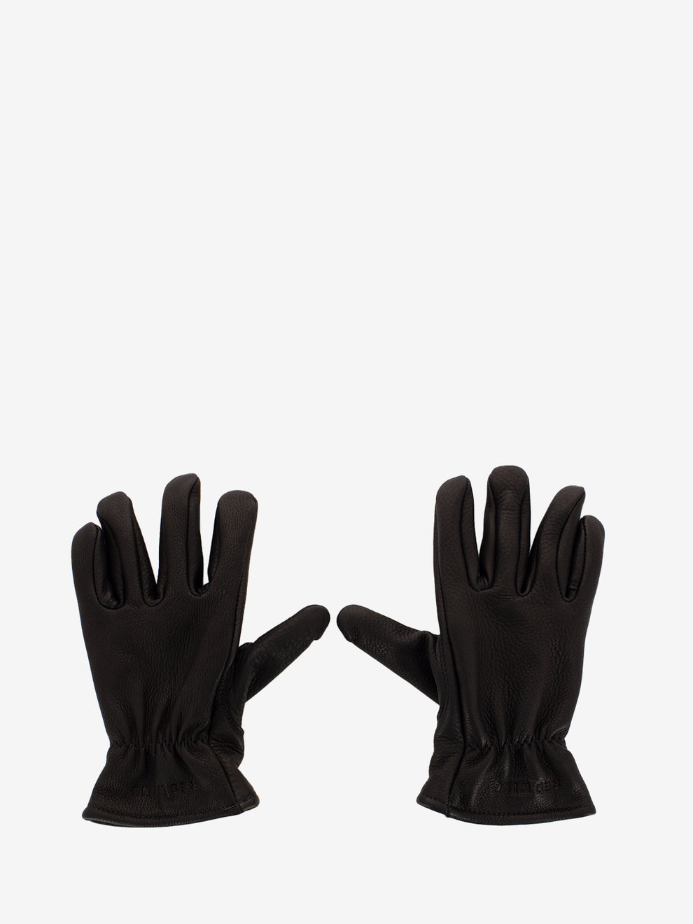 Lined buckskin black gloves