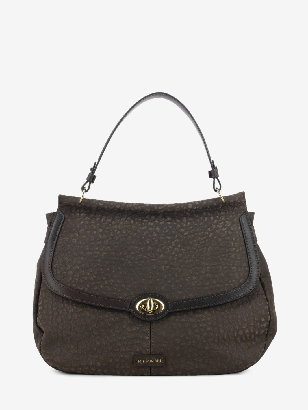 Lea bag, dark brown elephant print