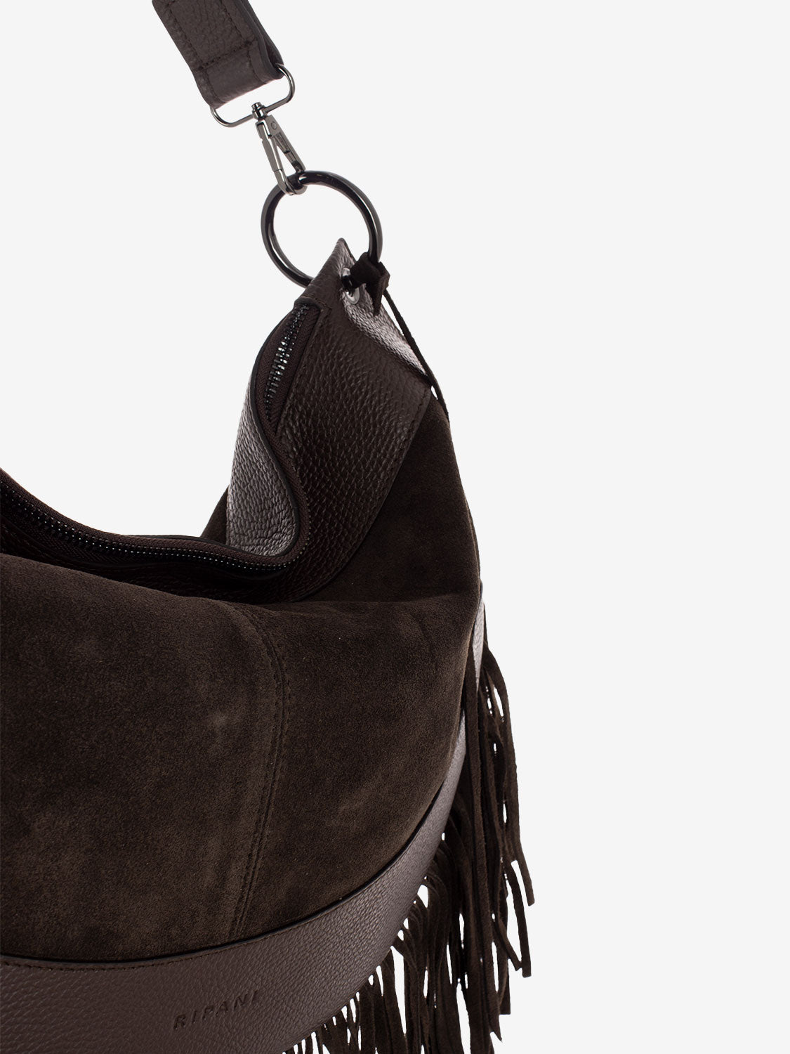 Borsa Sigrid frange cioccolato