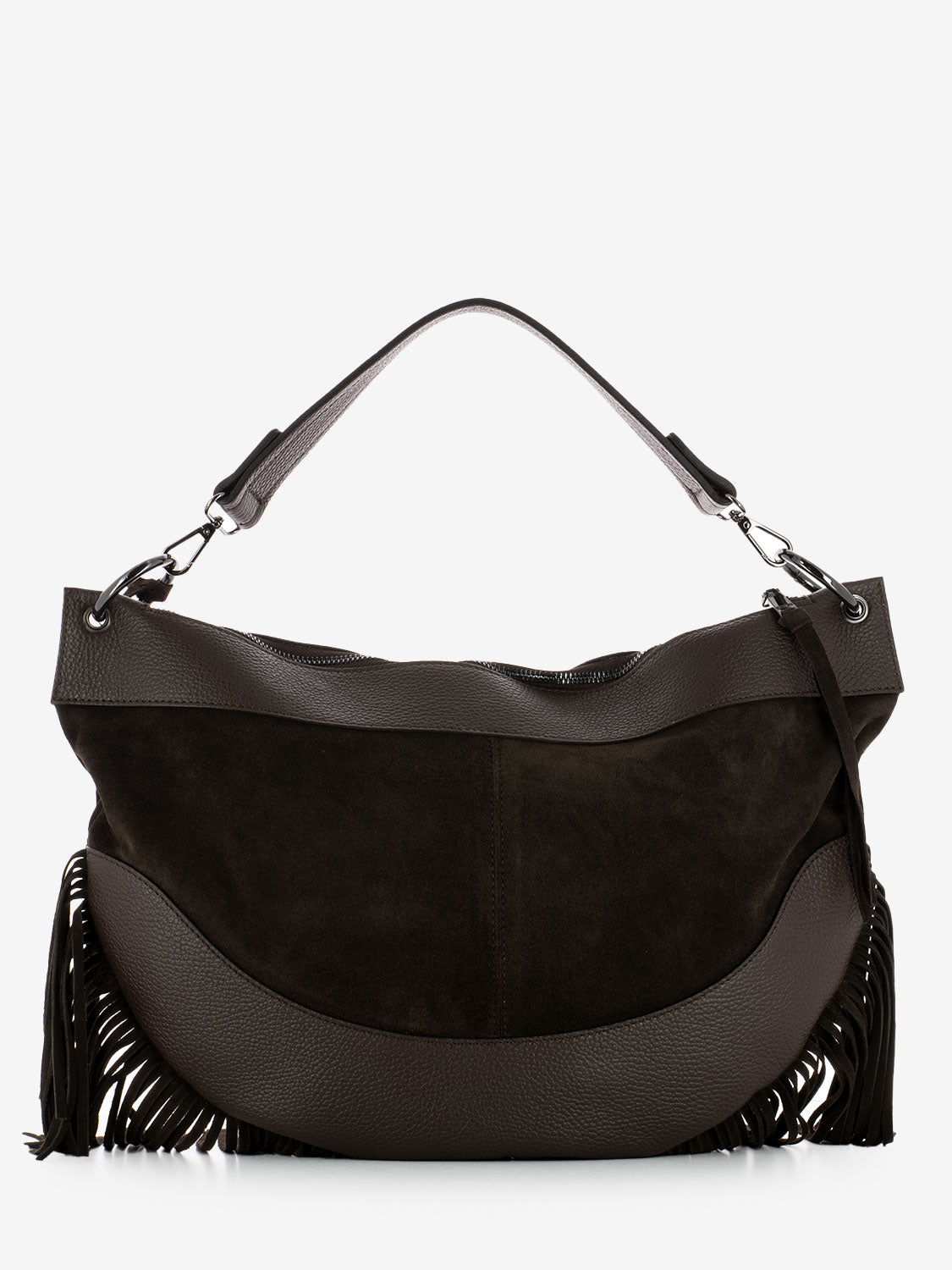 Borsa Sigrid frange cioccolato