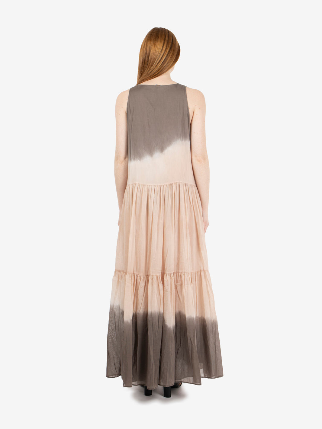 Abito lungo tie-dye nude / fango