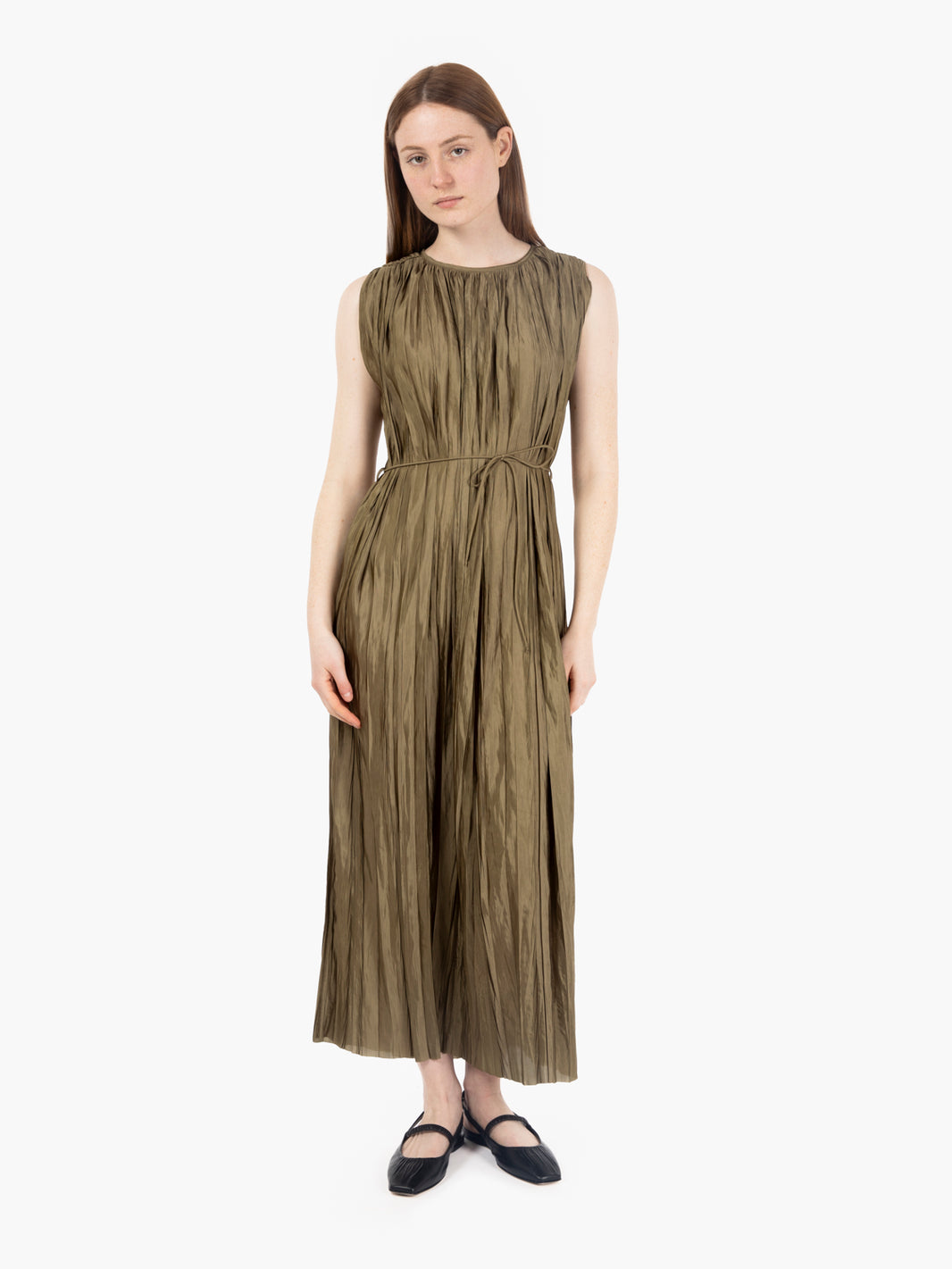 Long military pleated dress